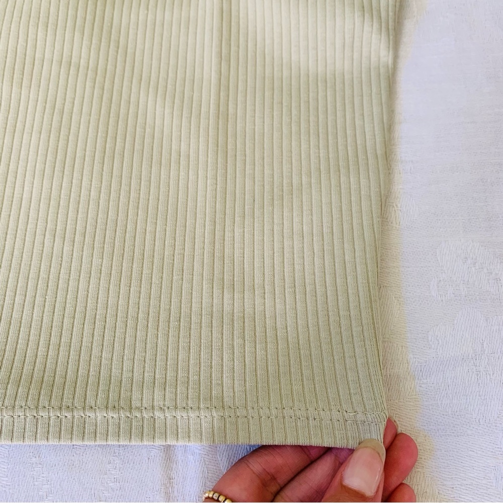 Madewell Ribbed Strapless Crop Top in Beige - Picture 9 of 10
